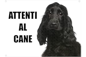 LOVELYTILES COCKER attenti al cane mod 2 TARGA cartello IN METALLO (20x30)