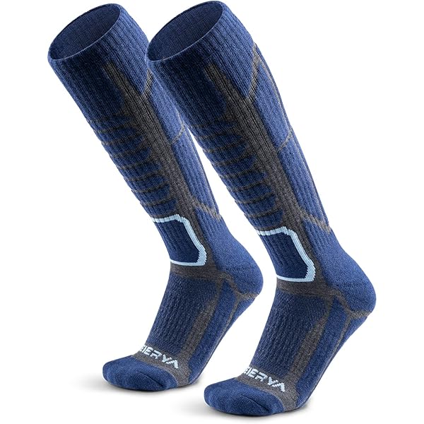 Calze Termiche Da Sci JTENG - 2 Paia Ginocchio Alto Per Sci, Snowboard E Trekking - Foto 12