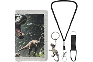 MHwan Brustbeutel Kinder, Dinosaurier Portmonee Kinder, 7 Unabhängigen Aufbewahrungsfächern, Dreifach Gefaltete Geldbörse, Einschulung und Geburtstagsgeschenk für Jungen