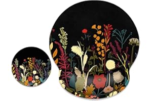ITNRSIIET Ergonomic Mouse Pad with Wrist Support Wrist Rest Smooth Surface Non-Slip Rubber Base Comfortable Office Supplies Pain Relief, 9.8 x 9.1 inches,Pretty Flowers Plants