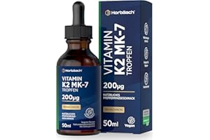 ‎HORBÄACH Vitamin K2 MK7 Tropfen | 200µg Pro Tagesdosierung | Höchste Bioverfügbarkeit | 50 ml Flüssigform | Horbaach