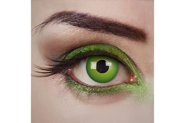 aricona lentilles de contact - lentilles de couleur pour un jour – Magic Green - lentilles verts sans correction pour Halloween & les fêtes costumées