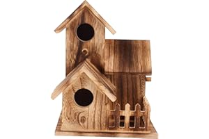 TYENAZA Nichoir Oiseaux Exterieur, Nichoir en Bois, Nid d’Oiseaux à Suspendre, Petite Maison à Oiseaux, Nichoir Animaux Fournitures pour Compagnie décoration, pour Jardin extérieur Arbres forêts Balcon
