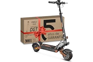 ZWHEEL Patinete Eléctrico Adultos Homologado DGT - 600W-2000W Max, 35-70km Autonomía, Regeneración al Frenar, Doble/Cuádruple Suspensión Hidráulica Mejorada, IP54, Ruedas 10" Tubeless - Pantalla y App
