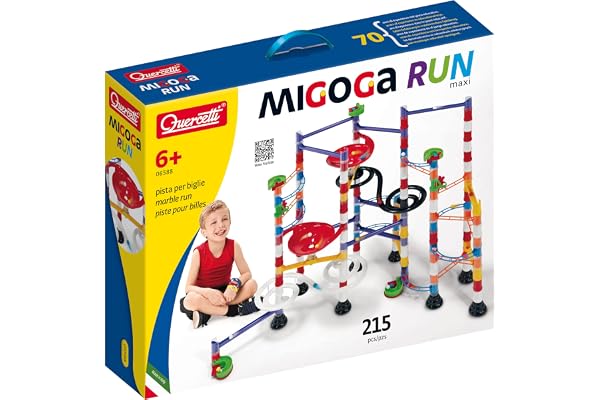 Quercetti Migoga Marble Run Maxi, Circuit Billes Enfant, Jeux de Construction, Cadeau Fille 6 Ans +, Jouet Educatif, Jeux Exterieur Enfant, Made in Italy