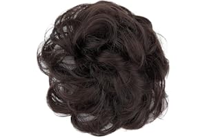 ‎CAISHA CAISHA Haarteil Haargummi Hochsteckfrisuren Brautfrisuren Voluminös Gelockt Unordentlich Dutt Kunstfaser DM15cm Braun G5A