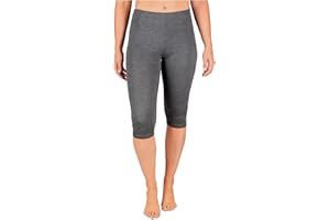 SES Capri Leggings Damen aus Baumwolle 32-34 bis 56-58 / blickdichte Damen Capri-Leggings/elastische Damen Leggins 3/4 lang Baumwolle/Damen Capri Leggings mit Perfekter Passform