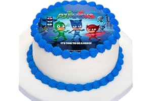 Kardasis Decoración de Pastel de PJ Masks | Papel comestible para decorar | Divertidas decoraciones para cumpleaños con temática de la PJ Masks | 20cm