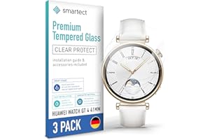 smartect Szkło Hartowane [3 Sztuki, Clear] dla Huawei Watch GT 4 41mm, Szklana Ochrona Ekranu 9H, Ochraniacz Ekranu bez Pęcherzyków, Bez Odcisków palców