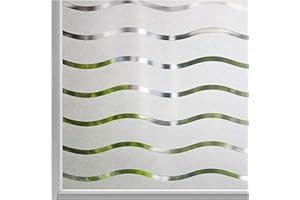 LEMON CLOUD Statici Autoadesivi Pellicola Vetri Finestre Traslucido Motivo Onda Film Adesivo per Decorazione e la tutela della Vita Privata 44,5x200cm