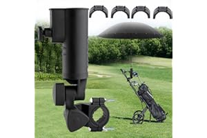 Norhogo Adjustable Golf Cart Umbrella Holder, Golf Accessories, Universal Golf Umbrella Holder fits all Models Accessory for Golf Push Cart Handles- Black