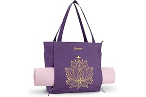 Gonex Bolsa de Yoga, Tote Portamat Impermeable de Alta Capacidad con Múltiples Bolsillos, Bolso Deportivo de Lona Unisex para Gimnasio, Pilates y Entrenamiento