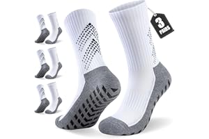 Niorasen 3 Pairs Grip Socks, Anti-Slip Football Sports Socks for Men Women Cushion Wicking Breathable Athletic Socks Slipper Socks for Soccer Basketball Running Rugby Yoga Walking Hiking Cricket