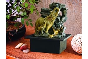 CREATIVE TOUCH FOUNTAIN EDITION Creative Touch Elephant Fortuna Water Fountain with LED Light | Size 21 * 17.5 * 25 Cm | 3 Pin UK Plug Included |