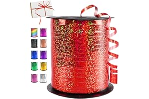 YOUYIKE Nastro Pacchi Regalo, 450m/500 yards Nastro Palloncini rosso, Confezione Regalo Metallica lucida, Nastro Regaloper Fai da Te Natale Regali Matrimonio Fiorista Compleanno Decorazione