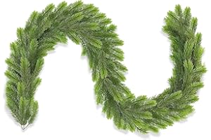 CONPONOUS 180 cm Tannengirlande Künstlich Wie Echt, 100% PVC Weihnachtsgirlande, 149 Spitzen Christmas Girlande Weihnachten Kunsttanne für Innen Außen Weihnachtsdekoration für Treppe Kaminsims Tisch Haus