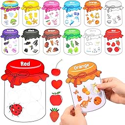 12 Stück Kühlschrankmagnete Set mit Farbsortiermagneten,Pädagogische Vorschul-Lernaktivitäten für Kinder,Sensorische Feinmotorik-Zuordnungsspiele(12 Farben)