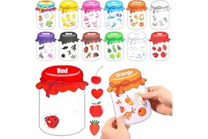 12 Stück Kühlschrankmagnete Set mit Farbsortiermagneten,Pädagogische Vorschul-Lernaktivitäten für Kinder,Sensorische Feinmotorik-Zuordnungsspiele(12 Farben)