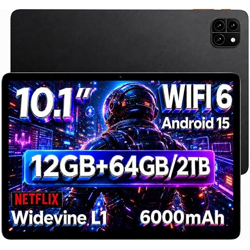 Callsky-Tab Android Tablet, 10.1 inch Android 15 Tablet with Octa-core Processor RAM 12GB ROM 64GB(Up to 2 TB), 800x1280 Resolution, WiFi 6 & Bluetoot