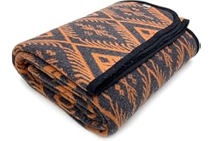 ‎ACUSHLA ACUSHLA Merino Wolldecke Warme Decke Wohndecke Kuscheldecke Sofadecke Blanket Tagesdecke Plaid Sofa Großer Überwurf Ideal für Outdoor-Camping, Alle Jahreszeiten (160x220 cm-Boho Orange)