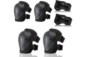BURSUN Knieschoner Kinder, Verstellbar Schoner Inliner Kinder Knieschützer Protektoren Set knie und Ellenbogenschützer Handgelenkschoner Kinder Schützer für Inliner Fahren Skateboard, 3-8 Jahren