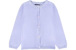 Soudittur Kardigan dziewczęcy Basic dziecięcy kardigan długie rękawy, bawełniany sweter z dzianiny, mundurek szkolny z guzikami 110-160