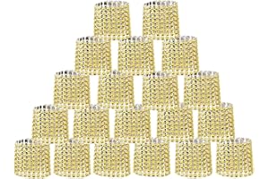 SwirlColor Rond de Serviette de Table, Strass Bling Rond de Serviette Noel 20 Pieces Or Porte Serviette de Table pour Fête Mariage Décoration de Table