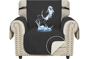 Ystyle Funda Cubre Sofa 1 Plaza - Impermeable Fundas Sofa Verano, Protector Sofa para Gatos Arañazo y Perros Mascotas, Fundas para Sofa Antideslizante Antimanchas Lavable, Negro