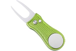 Mile High Life All Metal Foldable Golf Divot Tool with Pop-up Button & Magnetic Ball Marker (Multi-Colors/Shape)