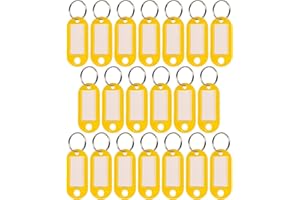 ‎WINTEX Wintex 100x Schlüsselanhänger beschriftbar - Strapazierfähige Schlüssel Anhänger mit Etiketten - Farbige Schlüsselanhänger zum Beschriften für Organisation oder Reisen - Gelb