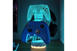 CoolGift Mart Light Up Headset und Controller Ständer, 16 Farben 3D LED Lichter Gamepad Kopfhörerhalter mit Fernbedienung, Game Controller Hänger für alle Universal Gaming PC Zubehör