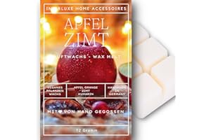 Interluxe Duftmelt Wachsmelt Duft Apfel Zimt Duft angenehm duftend Waxmelt 100% pflanzlich Duftwachswürfel Wachs mit Duftöl