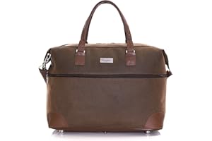 Karabar Berwyn Leather Style Travel Carry On Cabin Hand Luggage Under Seat Shoulder Bag, Approved for Ryanair, EasyJet, British Airways, Virgin Atlantic, Flybe, Wizzair and Many More