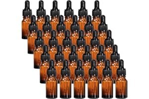 Lawei Lot de 30 flacons en verre ambré de 10 ml avec pipettes compte-gouttes en verre ambré rechargeables pour huiles essentielles, parfums, chimie, laboratoire