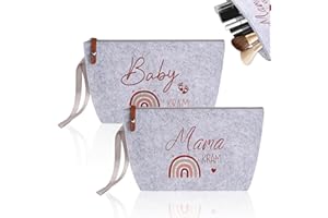Sophisticate 2PCS Geschenke für Mama zur Geburt,Mutter Beutel mit Reißverschluss und Blumenbehänge,Kosmetiktasche für Mama,Geschenkidee für das erste Mal Mutter,Babyparty Mom Bag Geschenke