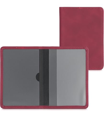Porte-documents Kwmobile - Permis, Carte Grise, Passeport, Néoprène Bordeaux, 9.2x13cm Plié