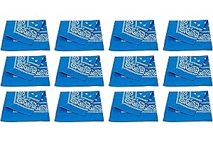 PURECITY Lot Grossiste 12 Bandana Foulard Coton Motif Paisley Cachemire - Plusieurs Coloris Disponibles