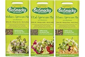 RAPUNZEL bioSnacky Sprossen-Mix | Wellness Sprossen, Vital Sprossen, Fitness Sprossen | Bio Keimsprossen zum Selberkeimen