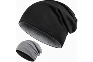 Kiiwah 2 in 1 Reversible Berretti Invernale Grande 58–68 cm Unisex Berretti in Maglia Slouchy Beanie per Uomo Donna