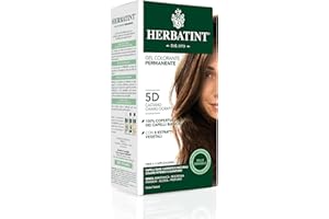 Herbatint Gel Colorante Permanente 5D Castano Chiaro Dorato -senza Ammoniaca, 100% Copertura Capelli Bianchi, Testato per Pelli Sensibili, con 8 Estratti Naturali Bio