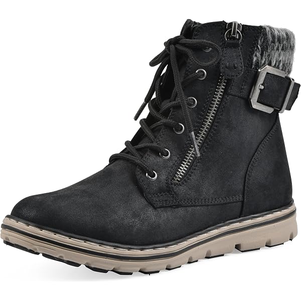 Cliffs By White Mountain Women's Paddington Ankle Boot - Faux Fur Trim Hiker Style