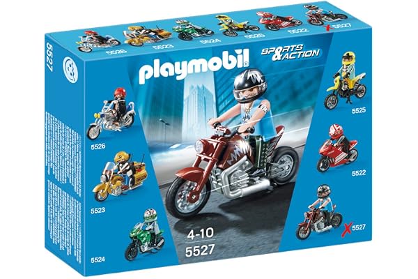 Playmobil - Sports & Action 5527 - Moto Custom Marron