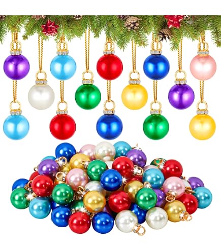 Mini Décorations De Noël – 39 Pièces En Résine Avec Ficelle Dorée, Pendentifs Sapin, Bricolage - 7