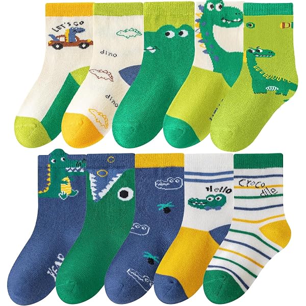 9 Paia Calzini Ragazzi Cotone A Righe Multicolore - Traspiranti E Lavabili In Lavatrice - Età 5-7 Anni