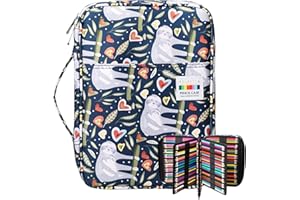 OVAKIA Grande Capacité Trousse Scolaire pour Crayon de Couleur 220, Étui à Crayons Art Sac Rangement pour Artiste Peinture Palette Couteaux, Pinceau Aquarelle, Outils DIY (la Paresse)