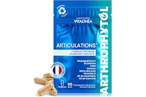 LABORATOIRES VITALTHÉA ARTHROPHYTOL GÉLULES I FORMULE EXCLUSIVE Harpagophytum + Ingrédient Breveté + Vitamine + Oligo-élément I RÉSULTATS PROUVÉS I Inconfort articulaire & musculaire | 60 gélules
