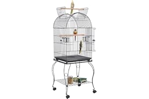 Yaheetech Woliera dla ptaków, duża klatka dla ptaków z drzwiami, domek dla ptaków, woliera dla ptaków, domek dla ptaków, 59 x 59 x 150 cm