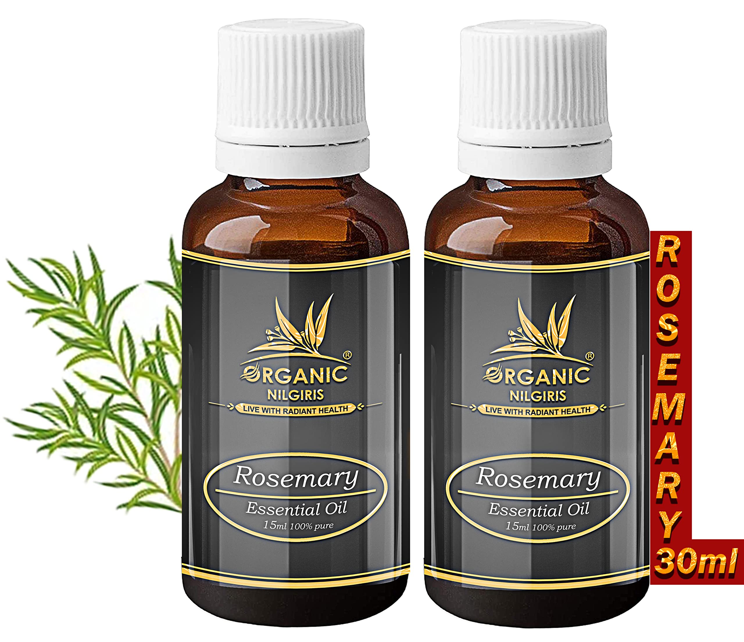 ORGANIC NILGIRIS - Live with Radiant Heath 100% Pure Rosemary Essential Oil-Therapeutic Grade For Hair Growth,Rosemerry Oil F