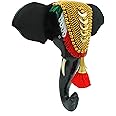 JUSTCLICKINDIA Elephant Nettipattam Pooram Head handcrafted Wall Hanging 8 inch