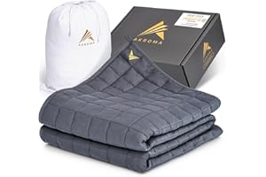 ‎AKROMA Akroma Premium Gewichtsdecke 155x220cm 12KG – Anti Stress Therapiedecke - Schwere Bettdecke zum Besser schlafen – Entspannungsdecke gegen Schlafstörung - 100% Baumwolle (OekoTex) - Weighted Blanket